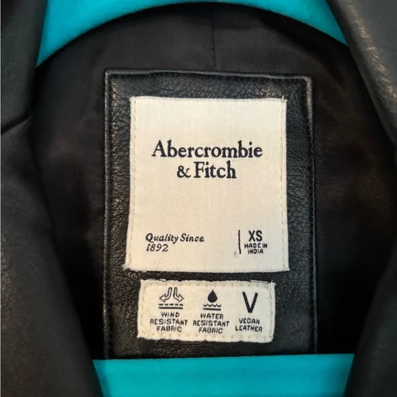 Abercrombie & Fitch Black Faux Leather Moto Jacket - Picture 3 of 3